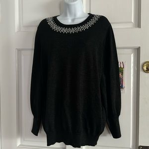 Terra&Sky sequin shimmer pullover top